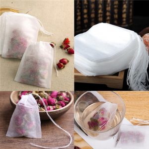 100Pcs/Lot Teabags 5.5 x 7CM Empty Scented Tea Bags With String Heal Seal Filter Paper for Herb Loose Tea Bolsas de te Image 1